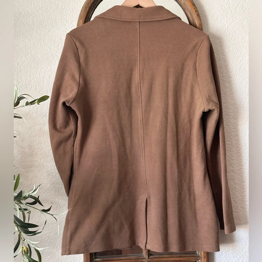 Matty M Camel Brown Knit Blazer Jacket – Size XL - Picture 3 of 7